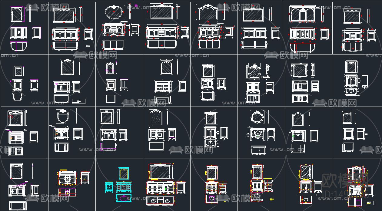 现代浴室柜图库下载（渲染图3）
