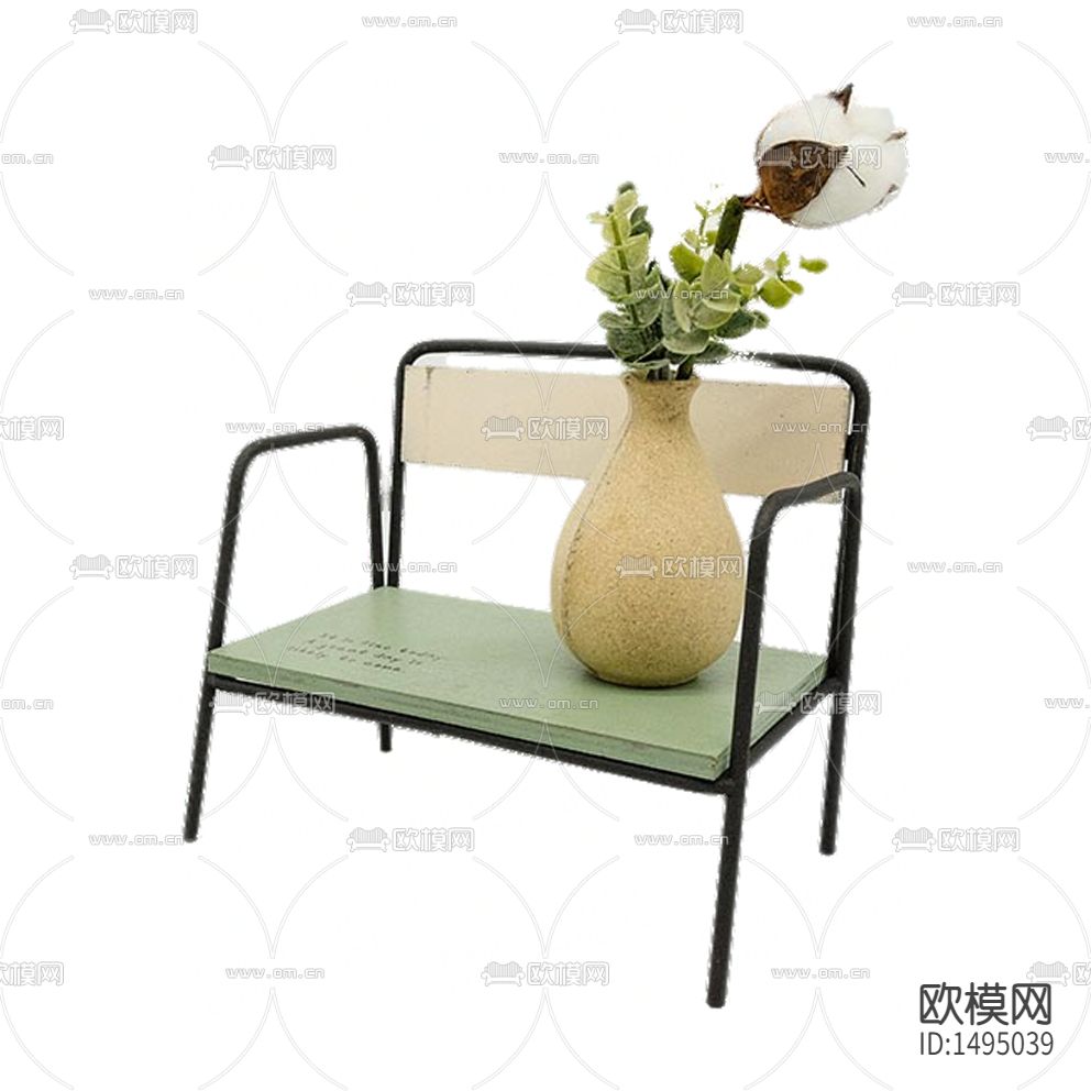 美式乡村金属实木双人沙发