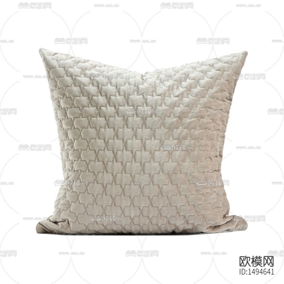 法式浪漫几何印花杏白色绒面抱枕下载