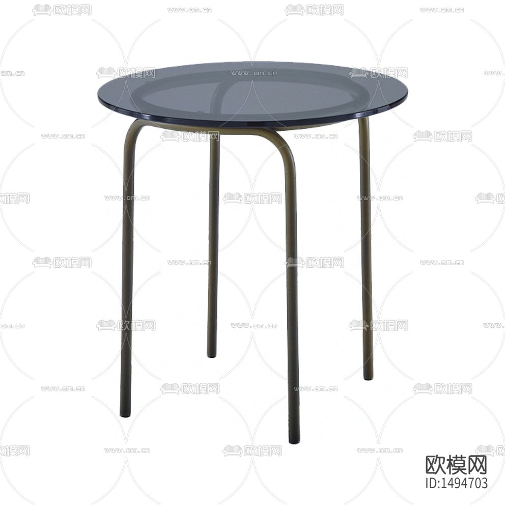 现代简约金属玻璃圆形边几下载