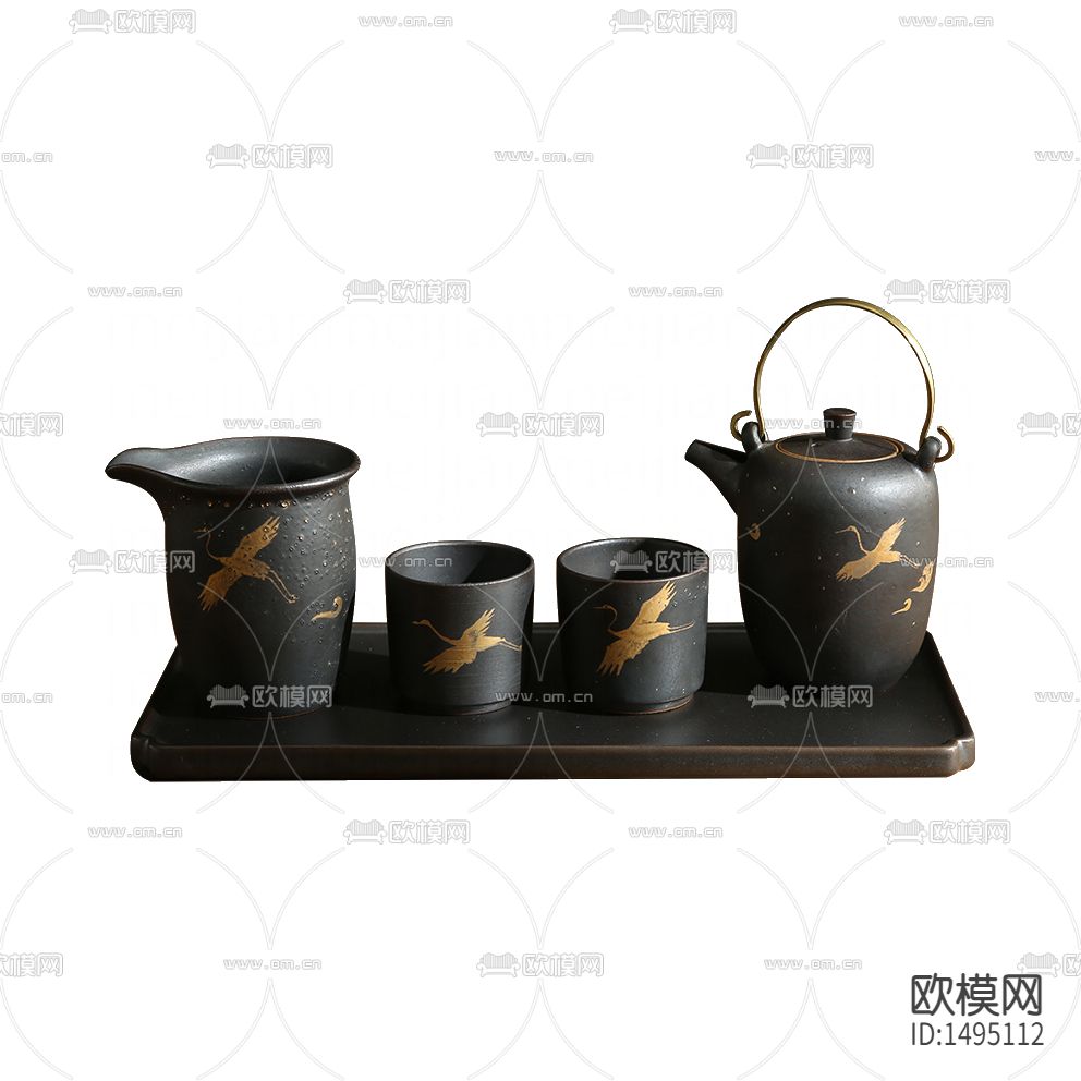 新中式复古陶瓷功夫茶茶具下载