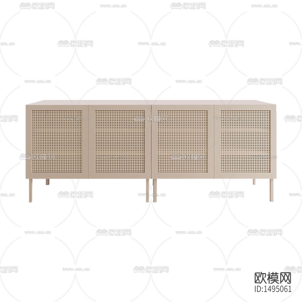 北欧简约实木边柜下载