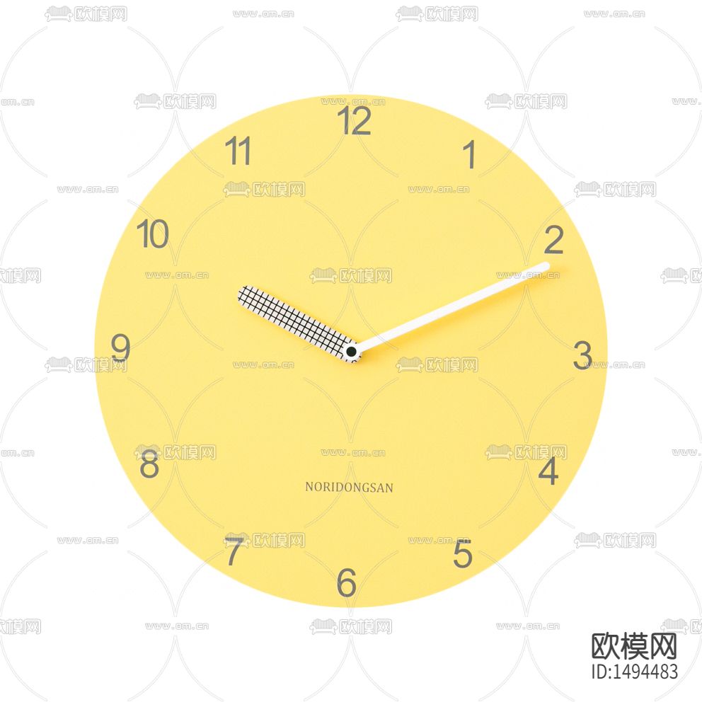 北欧简约创意明黄色挂钟