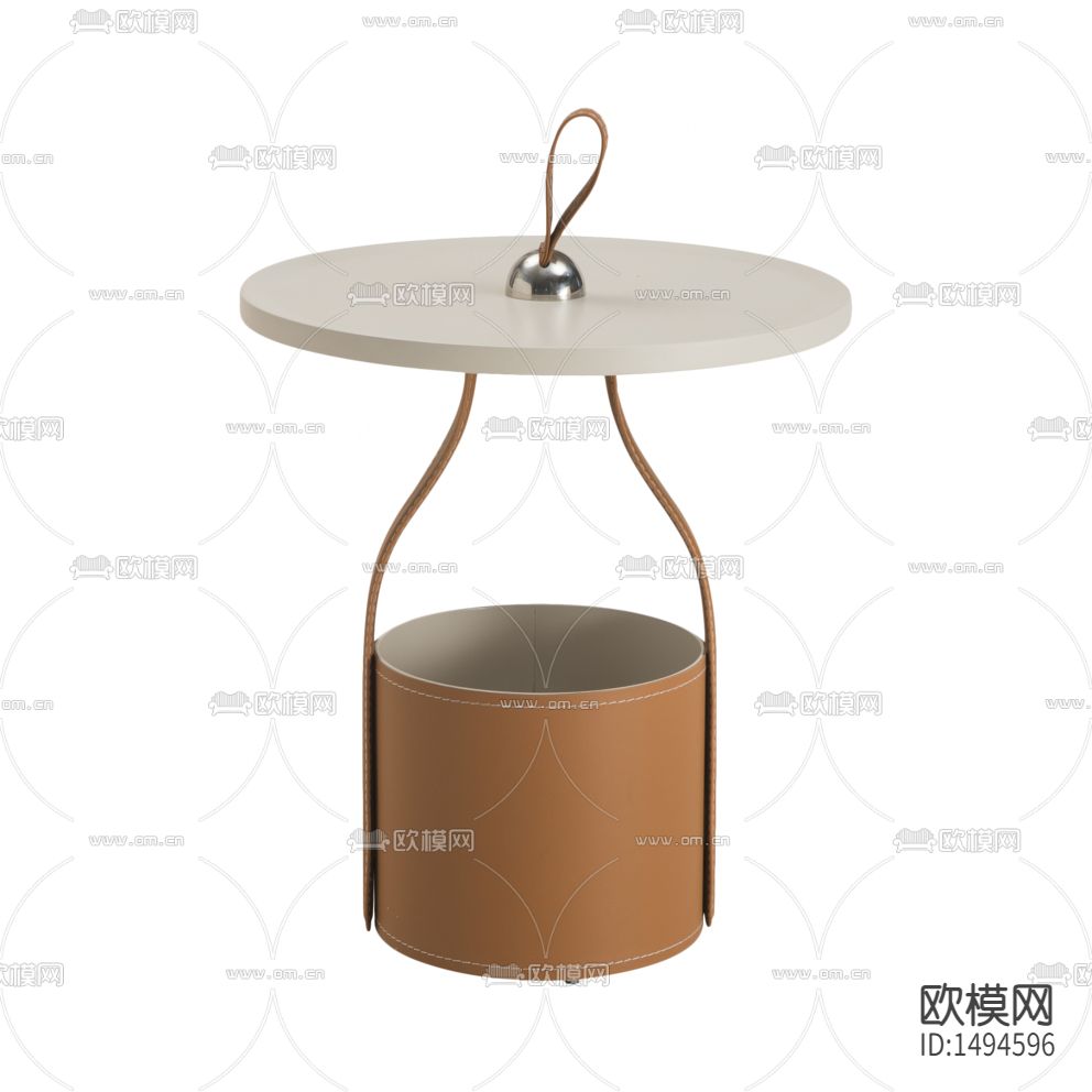 现代轻奢创意皮革金属边几下载