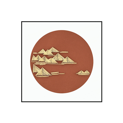  新中式轻奢山水实物装置画 