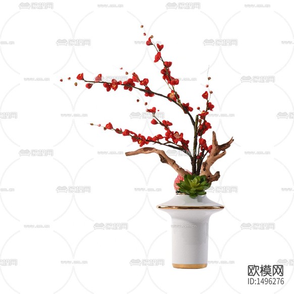新中式禅意陶瓷花瓶摆放花艺下载