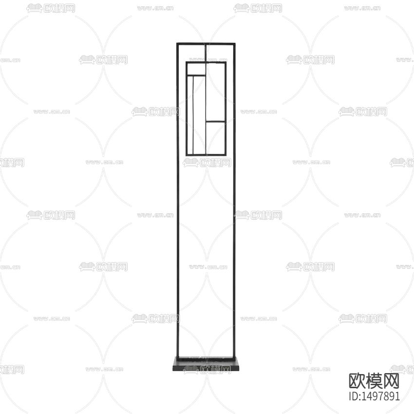 新中式极简金属落地灯