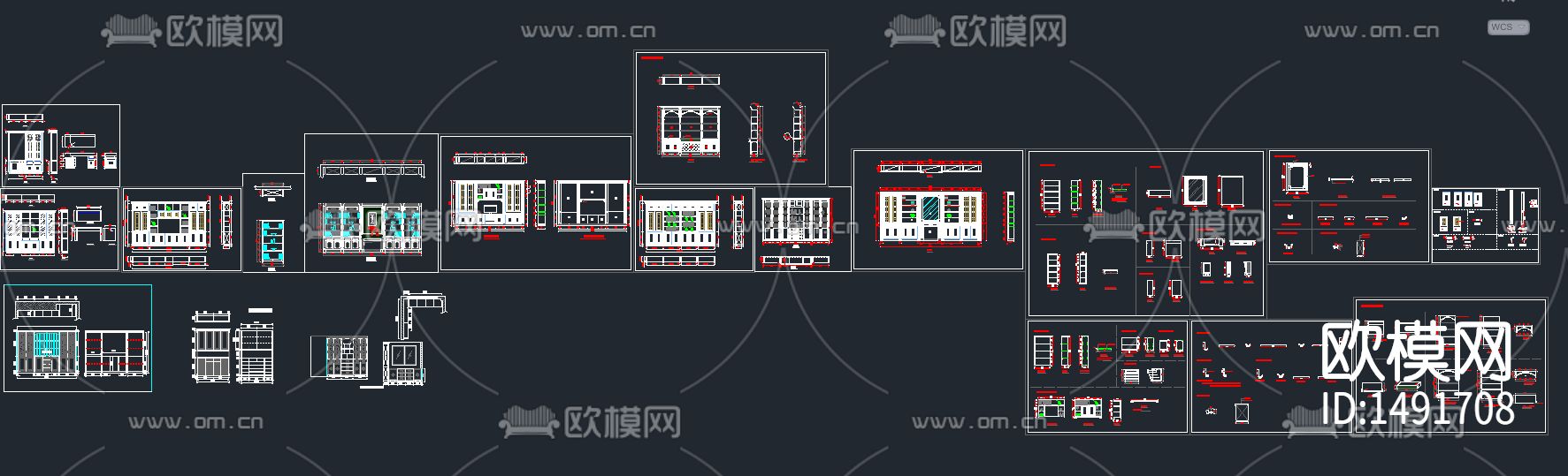 书柜CAD图纸图库