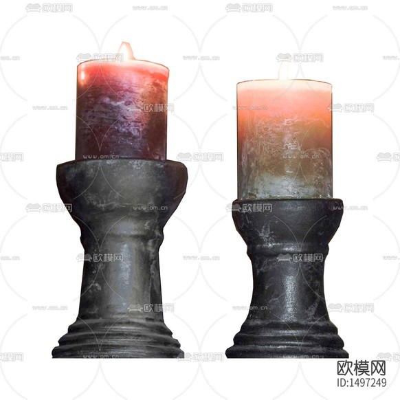 美式复古实木烛台下载
