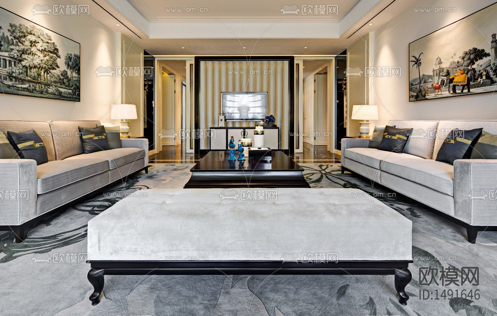 家装样板房cad施工图下载（渲染图5）