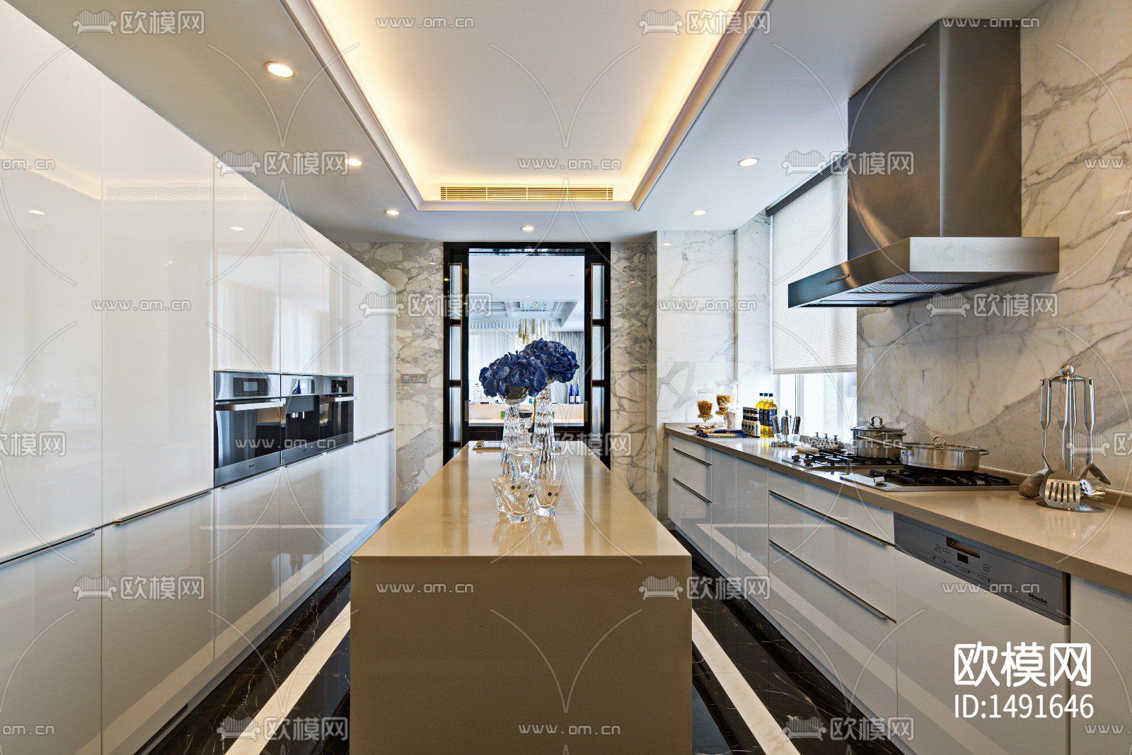 家装样板房cad施工图下载（渲染图2）