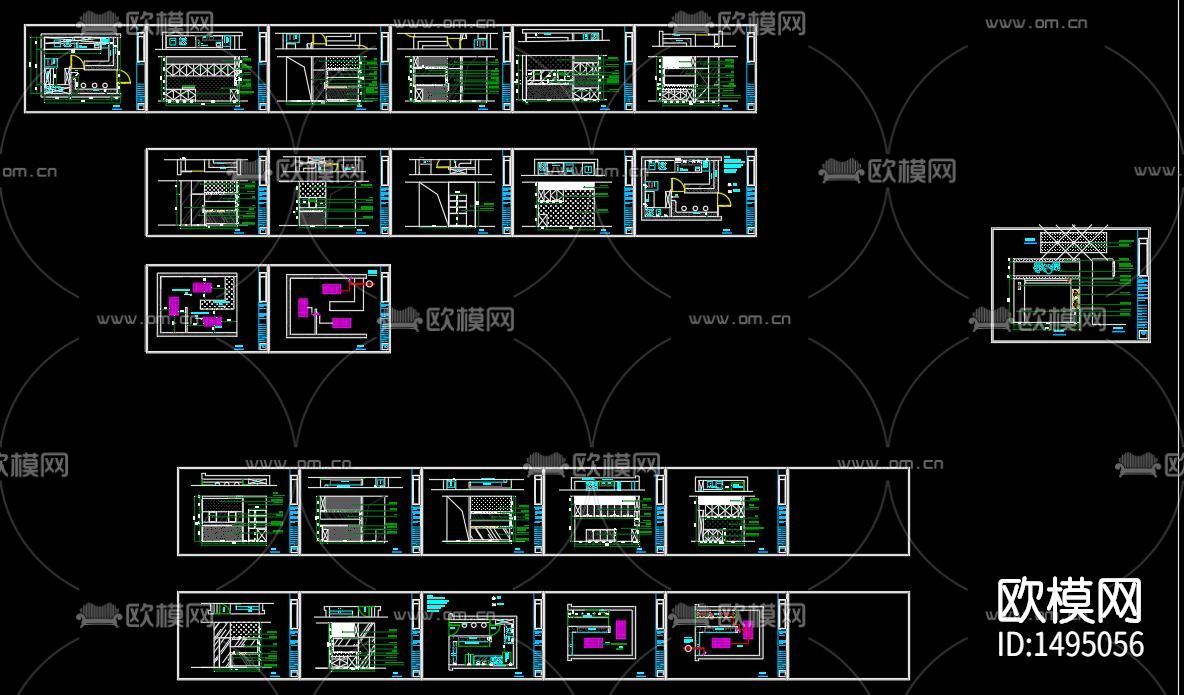 奶茶店cad施工图下载（渲染图7）
