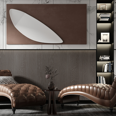  现代轻奢躺椅su模型 