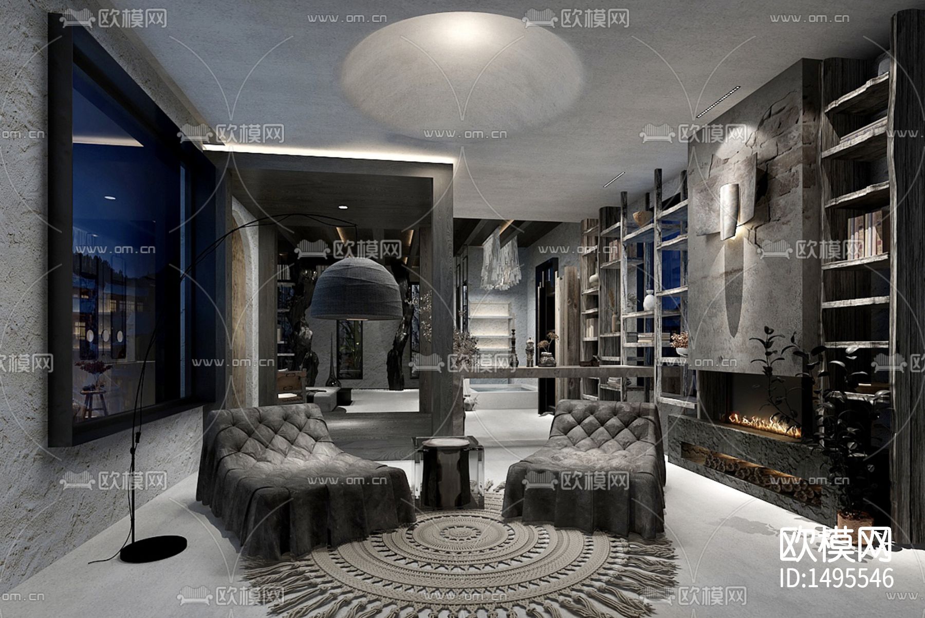 自然风民宿cad施工图下载（渲染图2）