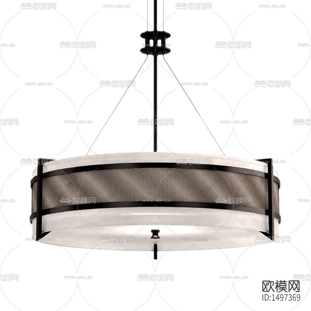 新中式禅意金属牛皮纸吊灯下载