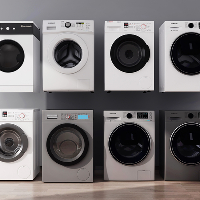  现代洗衣机烘干机su模型 