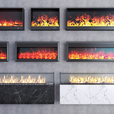  现代壁炉su模型 