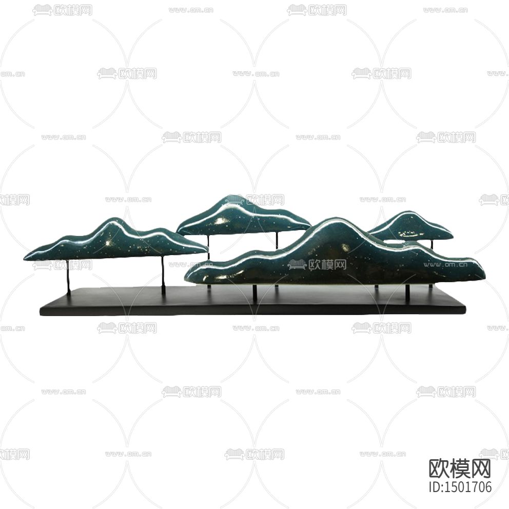 新中式禅意陶瓷假山摆件下载