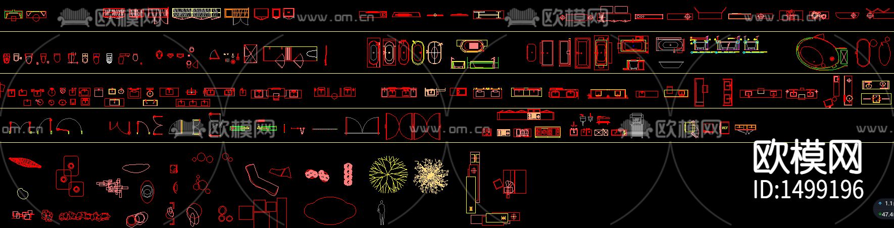 2021最新家具cad平面图块下载（渲染图2）