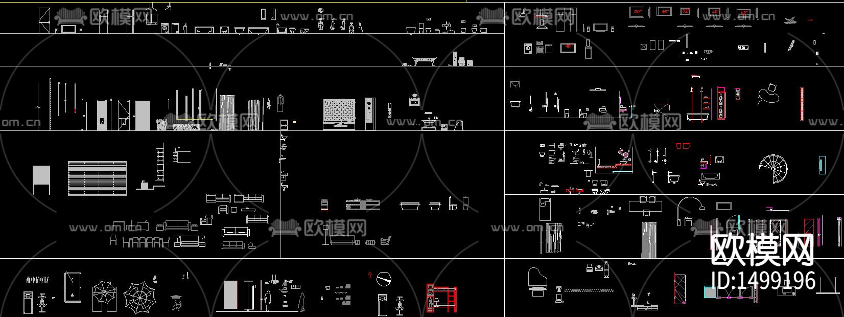 2021最新家具cad平面图块下载（渲染图4）