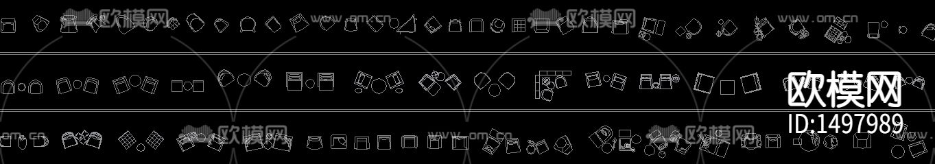 组合沙发单人沙发cad图块下载（渲染图4）