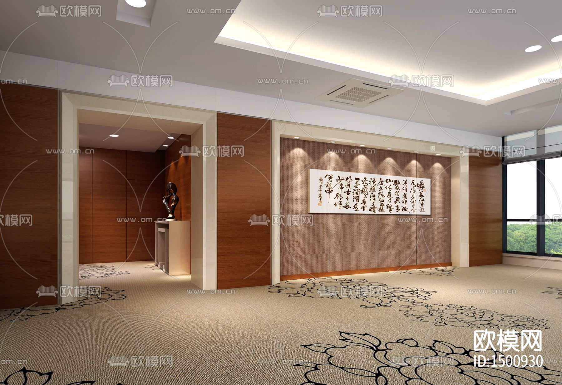 新中式总经理室方案cad施工图效果图