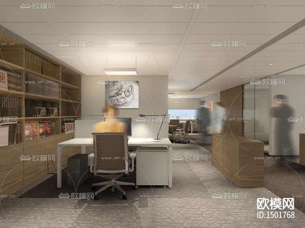 建筑设计事务所cad施工图下载（渲染图1）