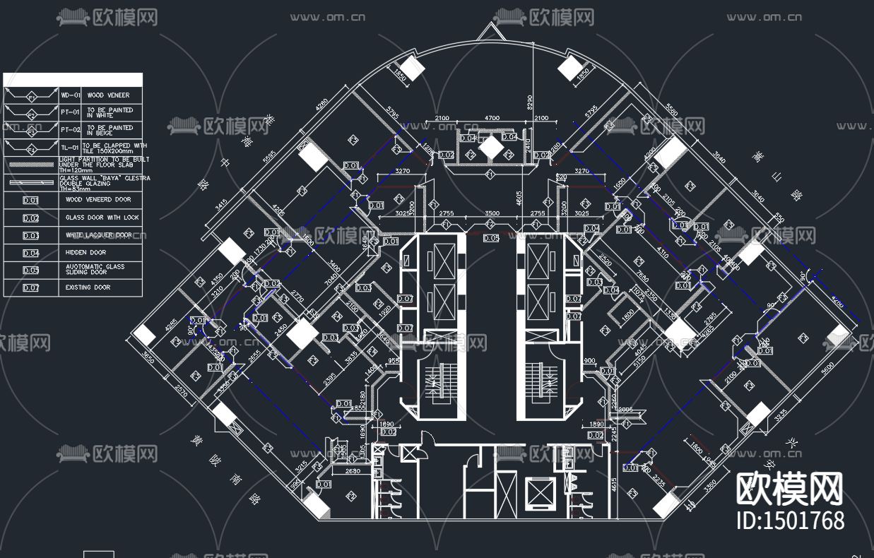 建筑设计事务所cad施工图下载（渲染图5）