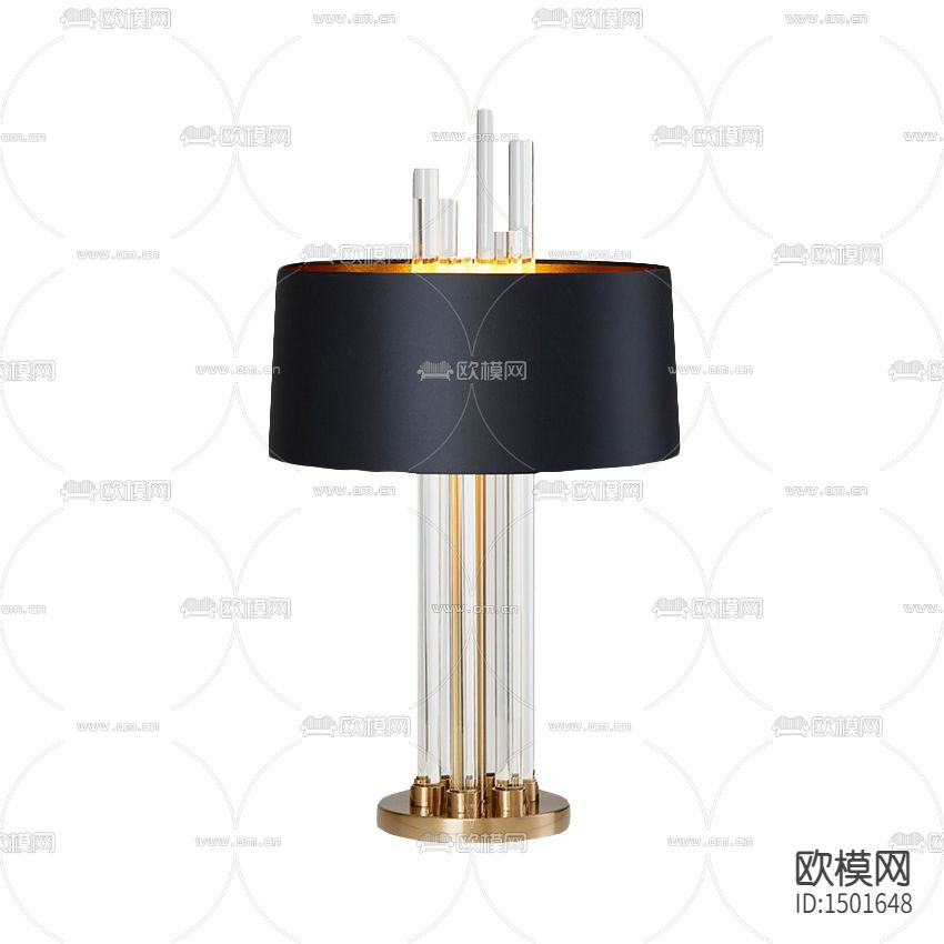 现代轻奢金属玻璃台灯下载