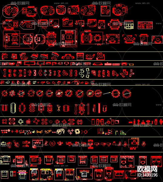 2021最新家具cad平面图块下载（渲染图1）