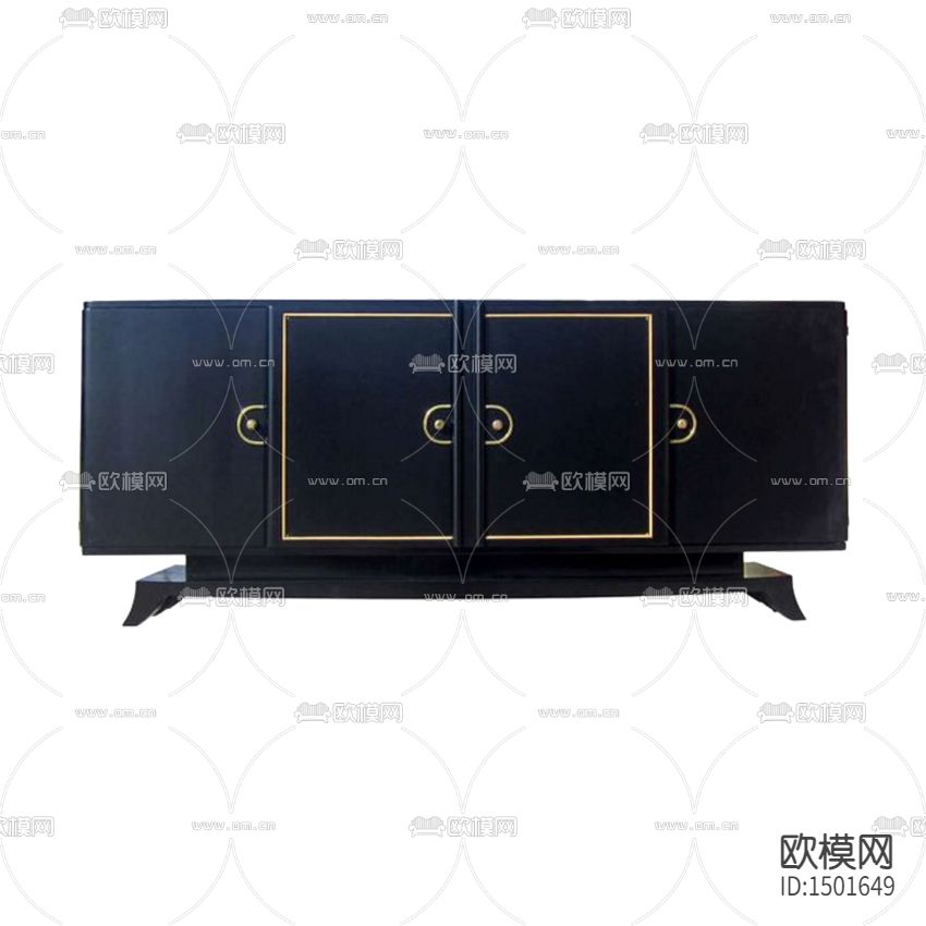 新中式简约实木金属边柜下载