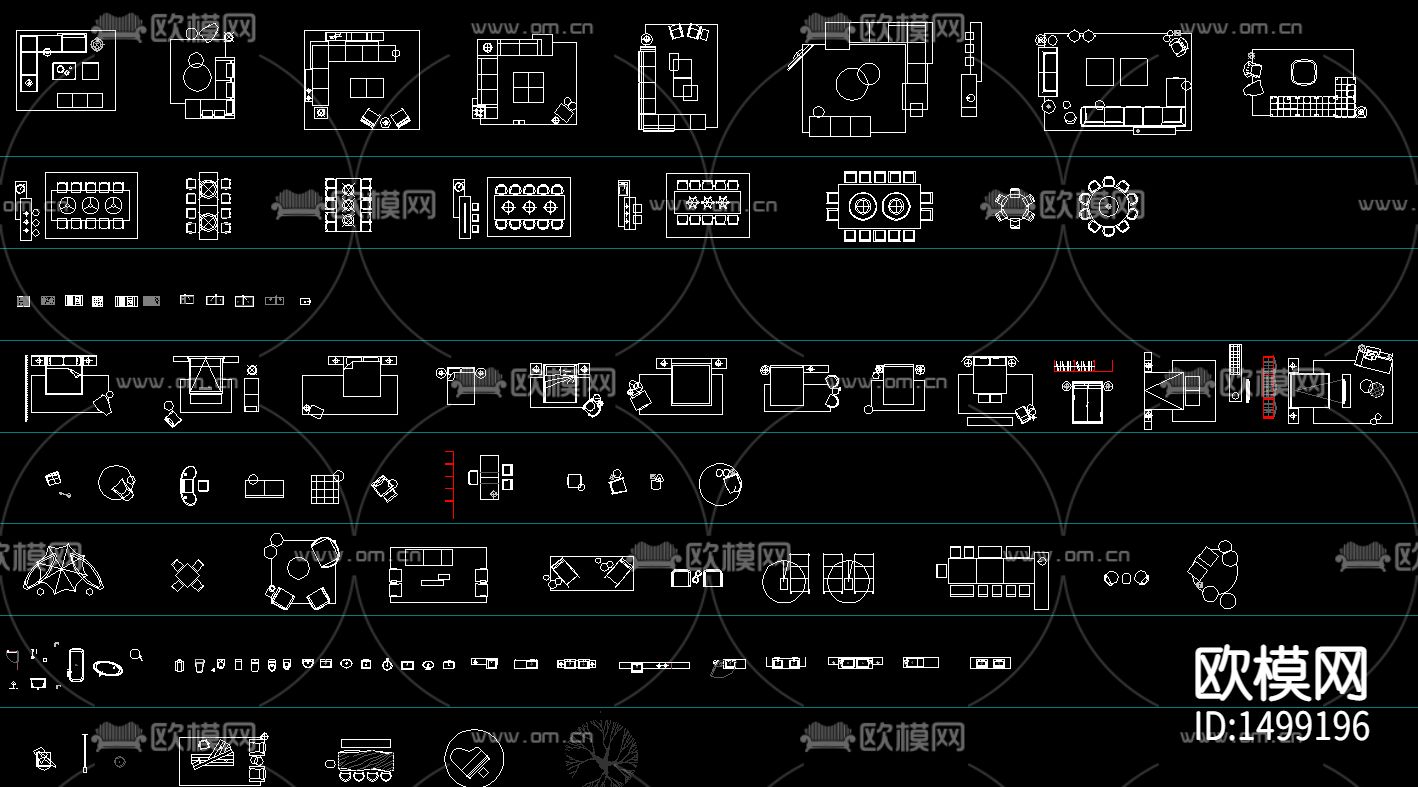 2021最新家具cad平面图块下载（渲染图5）