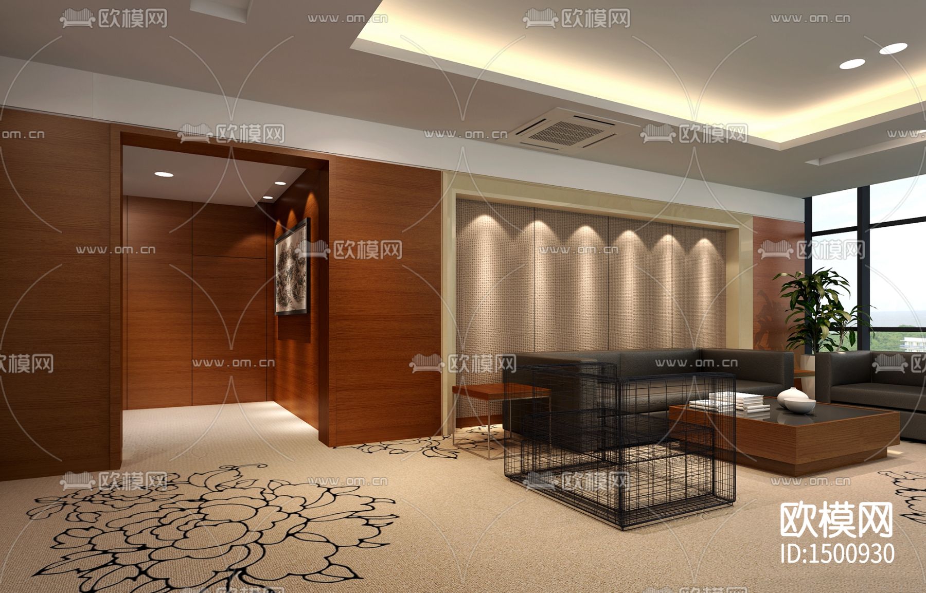 新中式总经理室方案cad施工图效果图