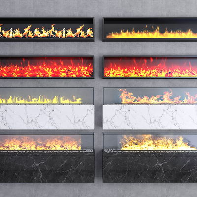  现代嵌入式壁炉su模型 