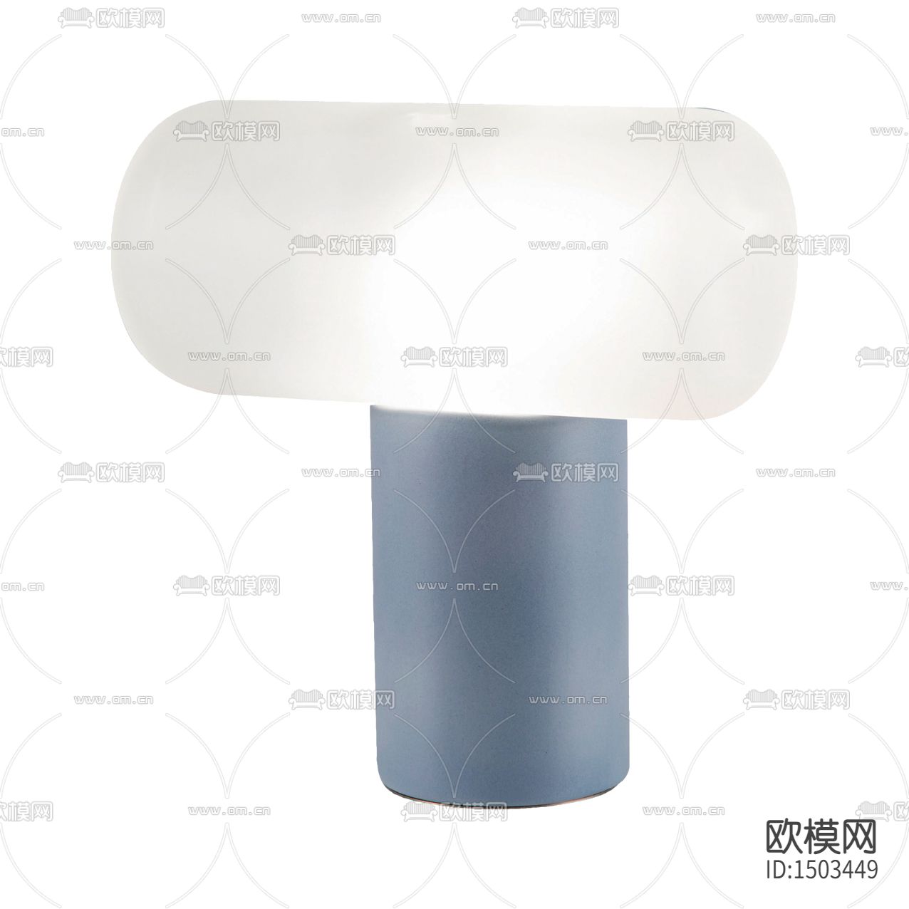 北欧简约蓝白色塑料蘑菇台灯下载