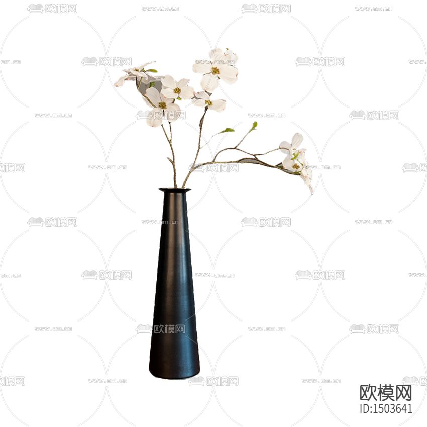 新中式禅意黑色陶瓷花瓶摆放花艺