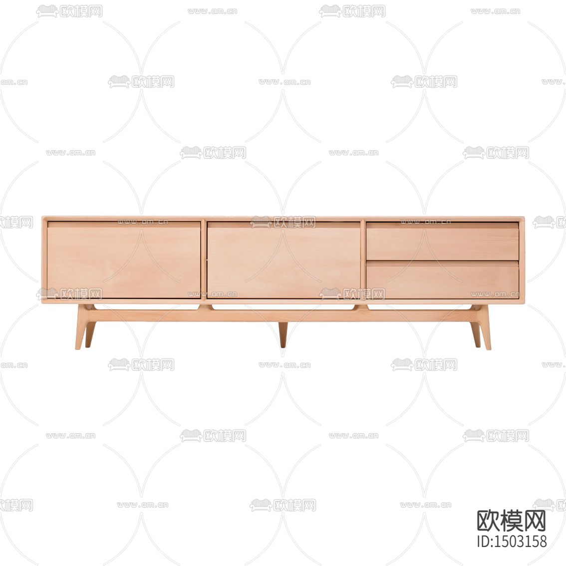 北欧简约实木边柜下载