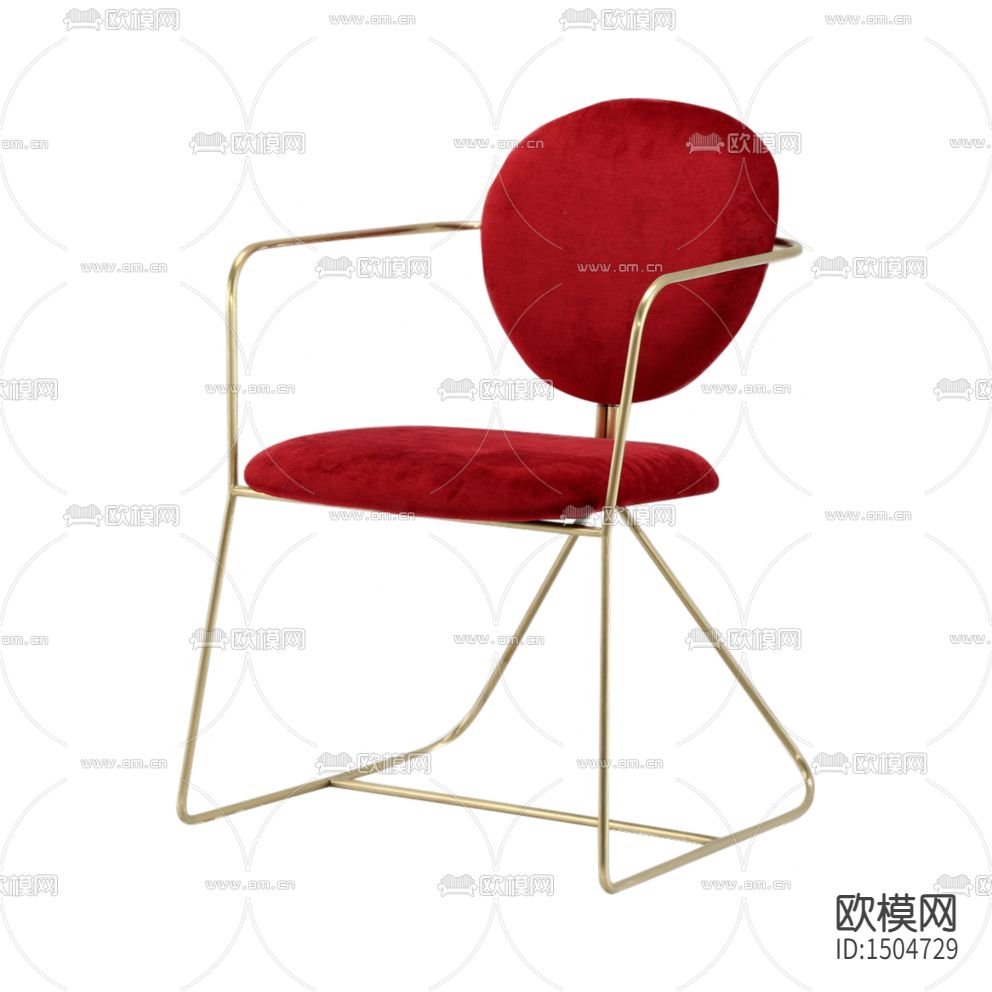 现代轻奢金属布艺餐椅下载