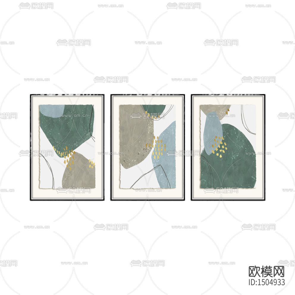 现代轻奢创意彩色装饰画下载