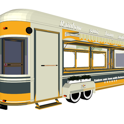  现代快餐车su模型 