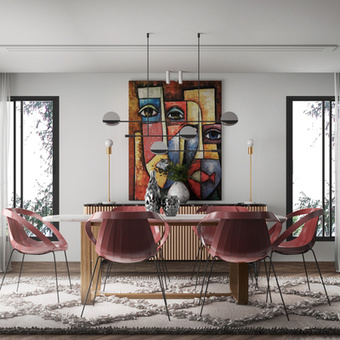 后现代餐厅3d模型