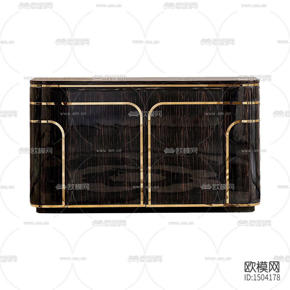 简欧轻奢烤漆实木金属边柜下载