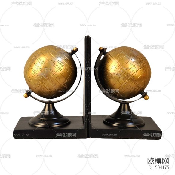 现代简约铁艺地球仪实木书档下载