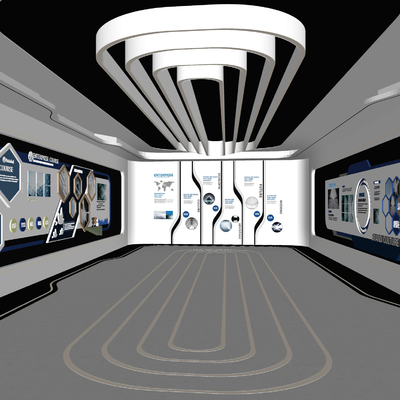  现代展厅su模型 