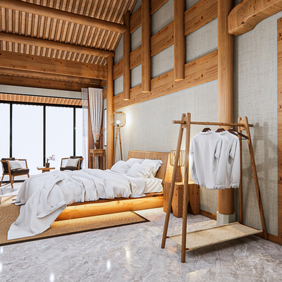  现代民宿su模型 