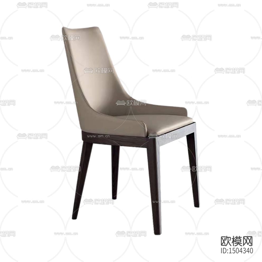 现代简约创意实木皮革餐椅下载