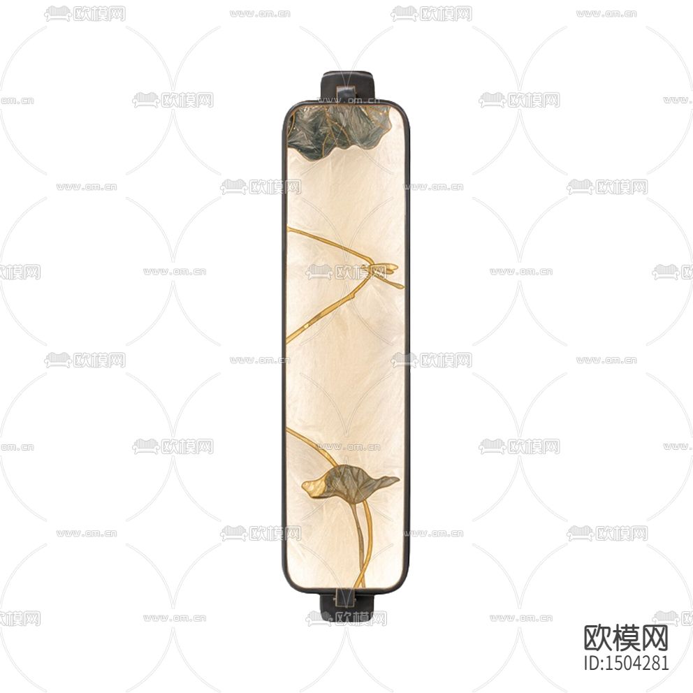 新中式复古做旧金属荷花印花壁灯下载