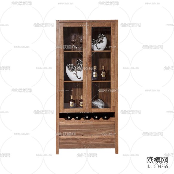 北欧简约实木酒柜下载