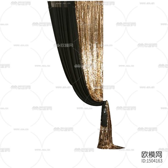 现代轻奢金色闪光布艺遮光窗帘下载
