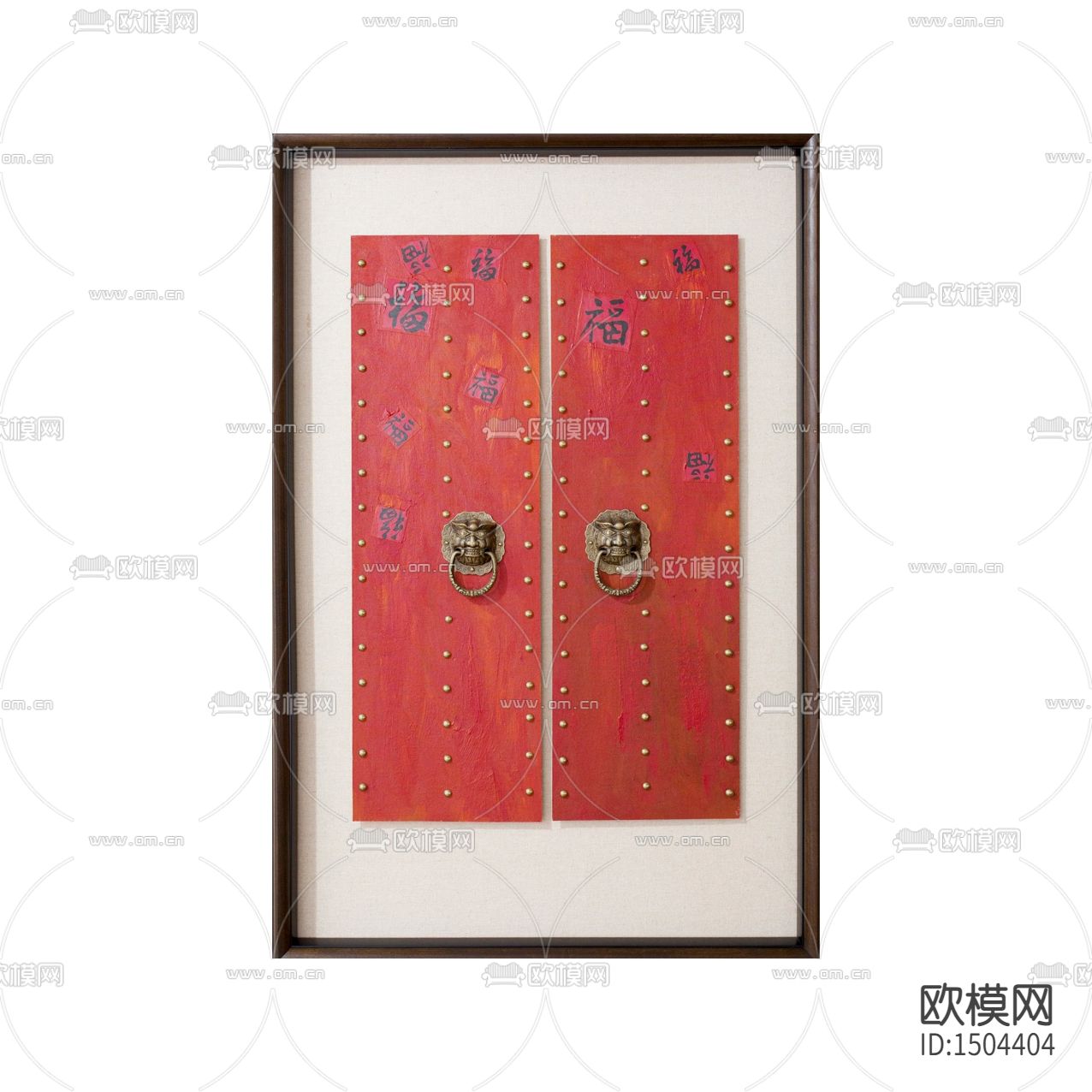 新中式古典金属实木装置画下载